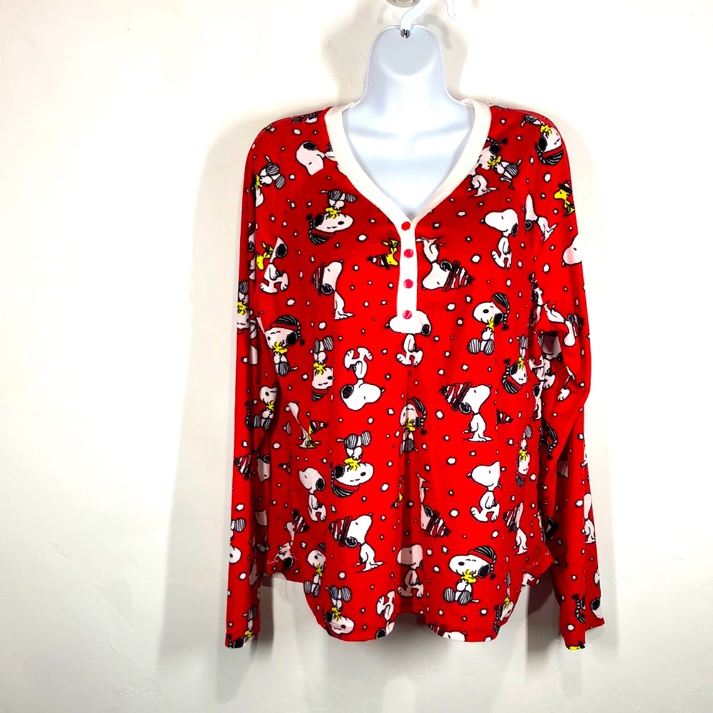 Peanuts red Snoopy lightweight fleece sleep top size xl